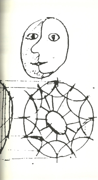 Desenho de JS que ilustra a 1a. edição de Dedicácias
